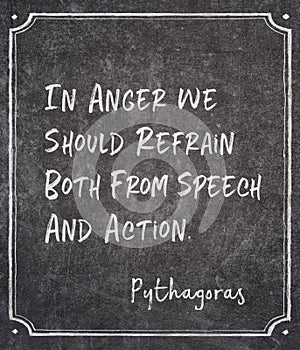 In anger Pythagoras