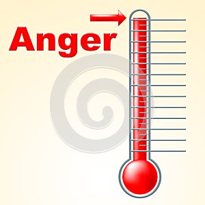 Anger Thermometer Indicates Cross Irritated And Temperature