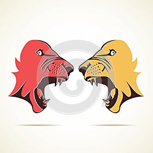 Anger Tiger face icon illustration