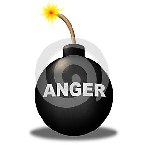 Anger Warning Shows Dangerous Unhappy And Bomb