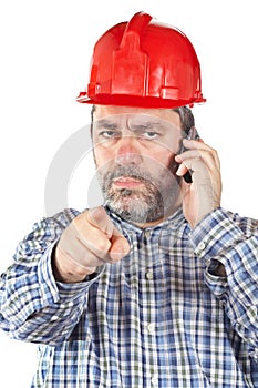 Angered construction worker