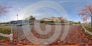 Angered Park with Autumn Leaves, Suburbia of Gothenburg, 360 Photo