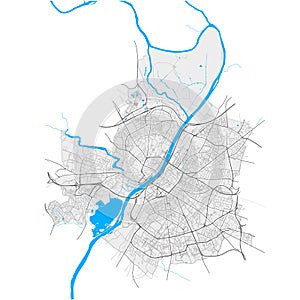 Angers, France Black and White high resolution vector map