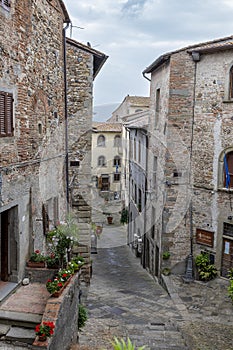 Anghiari`s Medieval Charm: Exploring the Rainy Streets of the Historic Center