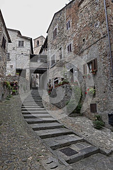 Anghiari`s Medieval Charm: Exploring the Rainy Streets of the Historic Center