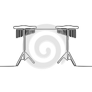 angklungs One continuous line drawing of traditional Percussion music instruments concept single line draw design illustration