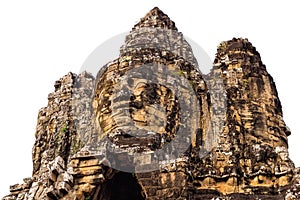 Angkor Thom Gate on White Background, Siem Reap, Cambodia