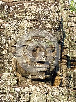 Stone face detail, Bayon Temple, Angkor Thom
