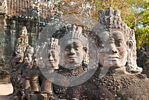 Angkor Thom South Gate faces 3