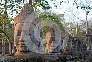 Angkor Thom South Gate faces 6