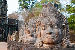 Angkor Thom South Gate faces 8