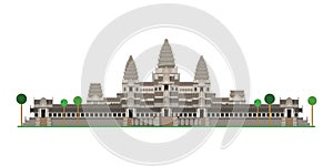 Angkor Wat Cambodia. Isolated on white background vector illustration photo