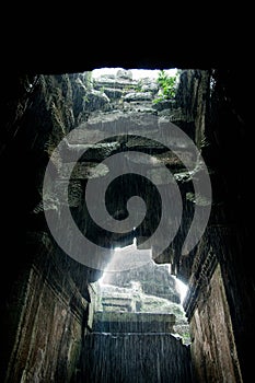 Angkor Wat, Cambodia - November 4, 2011: Interior of the ruins of Angkor Wat