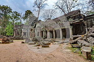 Angkor Wat Cambodia. Ta Prohm Khmer ancient Buddhist temple.