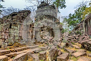 Angkor Wat Cambodia. Ta Prohm Khmer ancient Buddhist temple.