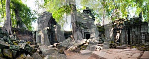 Angkor Wat Cambodia. Ta Prom Khmer ancient Buddhist temple