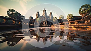 Angkor Wat Cambodia travel photography - made with Generative AI tools