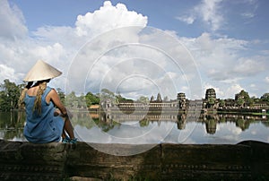 Angkor Wat and girl