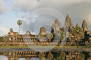 Angkor Wat and lotuses photo