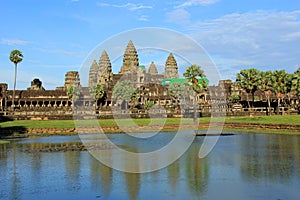 Angkor wat reflection on the water