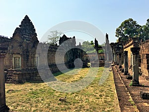 Angkor Wat in Siem Reap, Cambodia. Ancient Khmer stone temple ruins in jungle forest