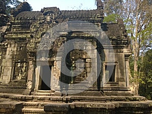 Angkor Wat in Siem Reap, Cambodia. Ancient Khmer stone temple ruins in jungle forest