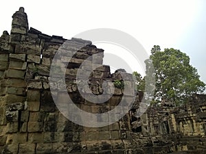 Angkor Wat in Siem Reap, Cambodia. Ancient Khmer stone temple ruins in jungle forest