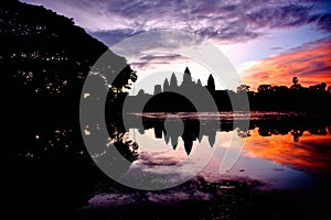 Angkor wat at sunrise photo