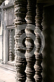 Angkor Wat temple columns