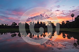 Angkor Wat Temple at Sunrise in Siem Reap, Cambodia