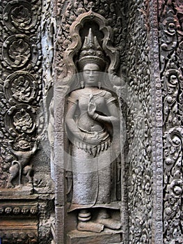 Angkor Wat wall carving