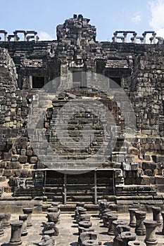 Angkor Watt - Ta Prohm temple ruin walls of the khmer city of angkor wat - State monument