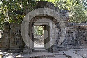 Angkor Watt - Ta Prohm temple ruin walls of the khmer city of angkor wat - State monument