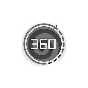 Angle 360 degrees vector icon