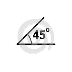 Angle 45 digrees black vector