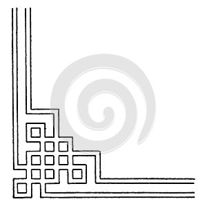 Angle Border Interlacement Band its known as subordinaries, vintage engraving photo