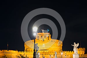 Angle Castle in Rome by night