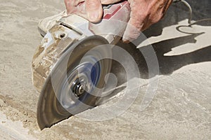 Angle Grinder Cutting or Scoring Concrete