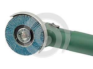 Angle grinder with flap disc