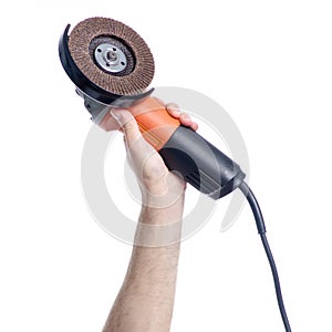 Angle grinder in hand