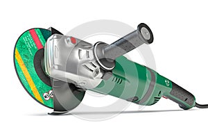 Angle grinder machine isolated on white background