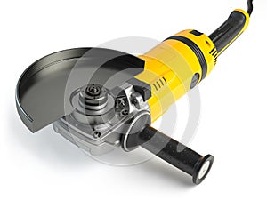Angle grinder machine isolated on white background