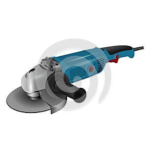 Angle grinder on white background