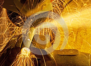 Angle grinder working photo