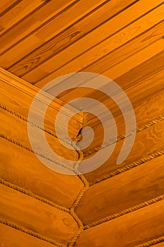 Angle Joint Wooden Orange Logs Ceiling Object Detail Line And Stripe Diagonal Part Interior Decoration Design