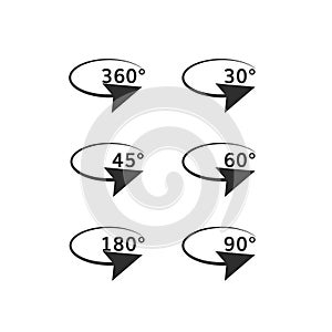 Angle rotate icon curved line with rotation angle