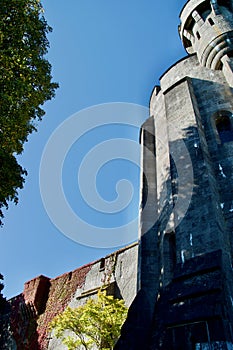 Angle of the tower and wall