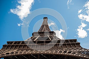 Angle view of Eiffiel tower photo