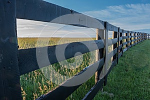 Angle View of Horse Farm Fence
