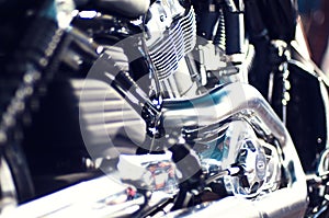 Angle view of a motorcycle engine